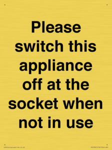 Please switch this appliance off at the socket when not in use
